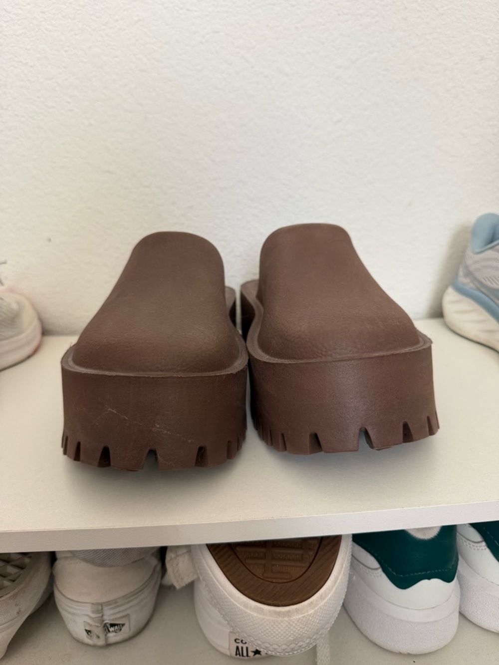 Jeffrey Campbell Brown Leather Slip-On Clogs - Picture 2 of 3